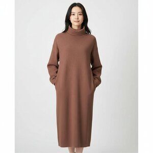 Uniqlo Brown Turtleneck Sweater Dress From Japan 🗾 Small